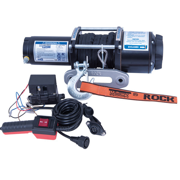 Rock, Elektrisk släpvinsch RP3500 m/rep 3,1 hk (2,3 kW) 1589 kg, 12 V, IP67