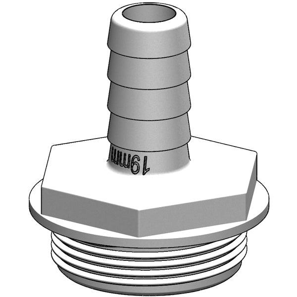 Trudesign, Slangstos 1 1/2" 19mm Vit, Till Y-Ventil