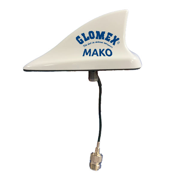 Glomex, Mako VHF-antenn vit, 8m kabel PL259, 3,0 dB, 140 x 70 x 61 mm