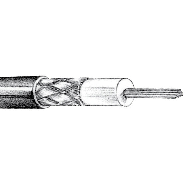 1852, Vhf-Kabel Rg58C/U Low Loss-Impedans Vit, 6mm