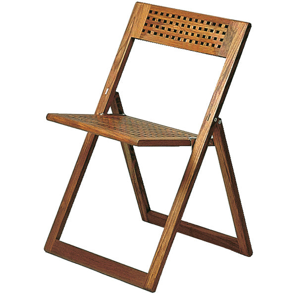 Roca, hopfällbar stol teak, fartygsflätning, 48 cm x 50 cm x 77 cm, Sitthöjd 46 cm