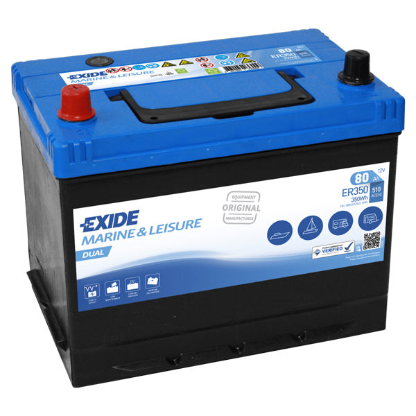 Exide, Dual Batteri, 80 Amp