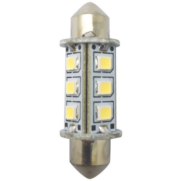 1852, LED pinole glödlampa 37mm 10-36Vdc, 2 st, 6000K, 120 Lumen