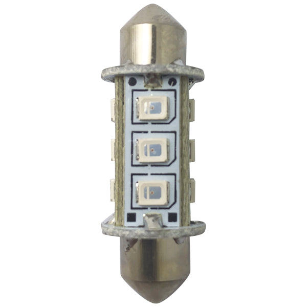 1852, LED-lykta pinollampa 37mm 10-36Vdc röd, 2 st, 1,2 W, 120 lumen