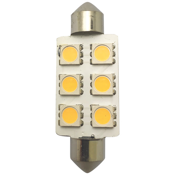 1852, LED Pinol-lampa 42mm 10-36Vdc, 2 st, 1,2 W, 2700K, 80 Lumen