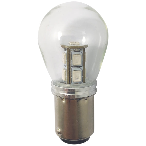 1852, Led-Lanternlampa Bay15D Ø25X48mm 10-36Vdc Röd, 2 St