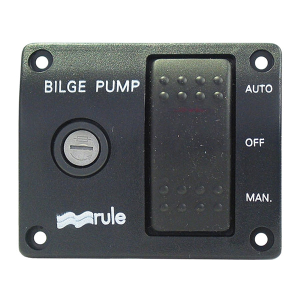 Rule, Pumppanel Med 3-Vägsbrytare Och Säkringshållare, 24V