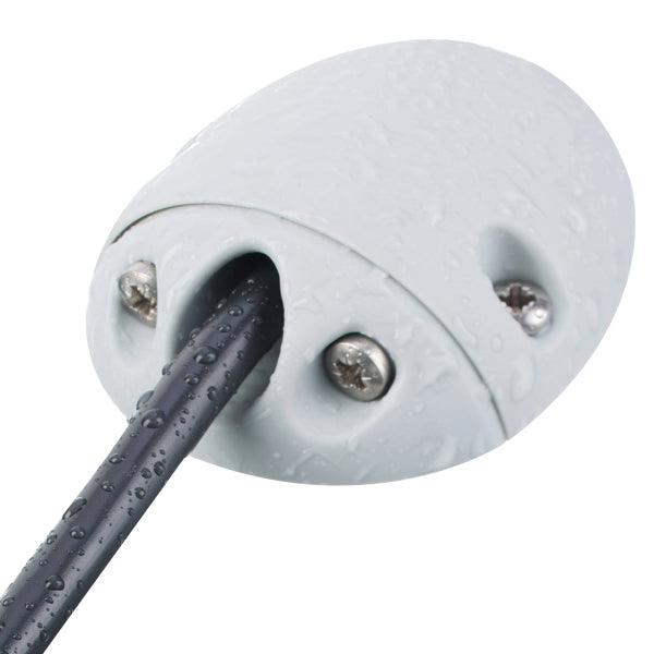 SeaTec, 90˚ Kabelgenomföring Till 2-8 mm Kabel, Vit Nylon