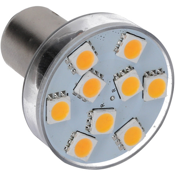 Nautcled, bajonett LED-lampa BA15S - Röd/vit, 10-35V DC, 2700K, 80 lumen