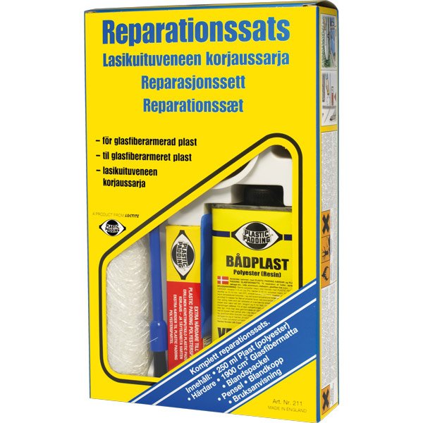 Plastic Padding, Reparationssats Glasfiber, 4 Delar