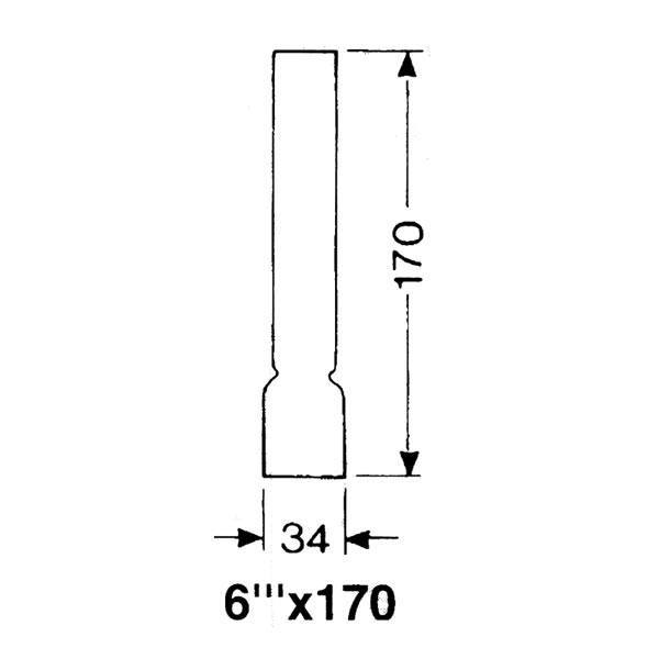 DHR, Lampglas 6''' x 170 mm, Höjd: 170 mm, Ø: 34,0 mm