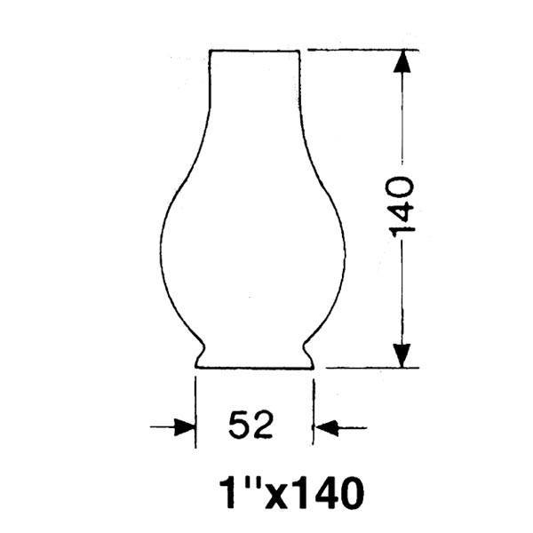 DHR, Lampglas 1''' x 140mm, Ø 52,0mm